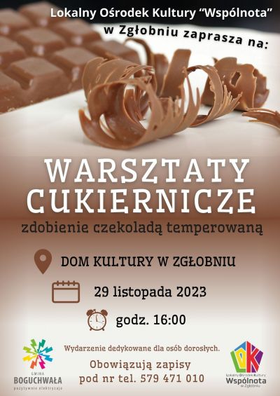 WARSZTATY CUKIERNICZE "Zdobienie czekoladą temperowaną"